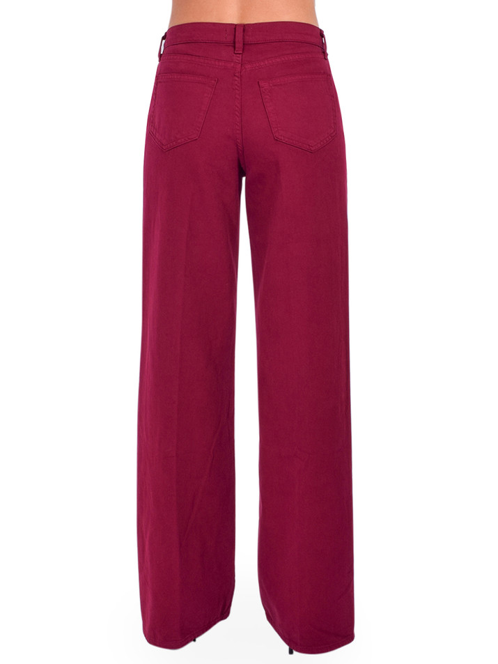 L'AGENCE Alicent Wide Leg Jean in Dark Port Back View 