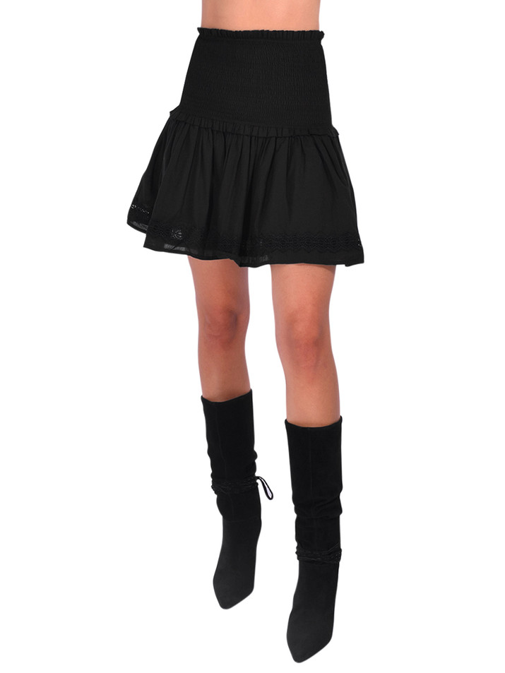 The New Society Dahlia Woman Skirt in Eclipse Noir Front View 