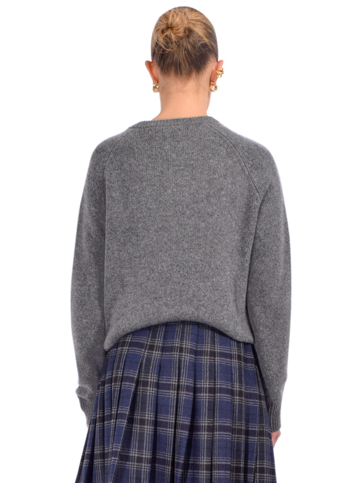 VIR VITA Finn Cashmere Sweater in Gray Back View 