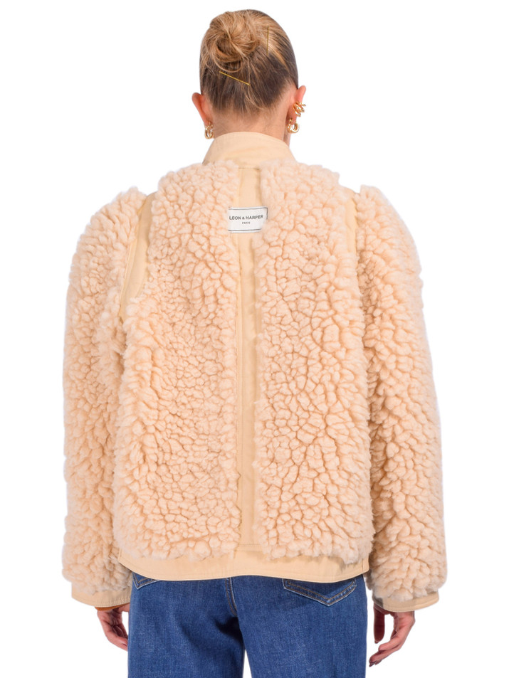 LEON & HARPER Vyvian PLN Coat in Off White Back View 