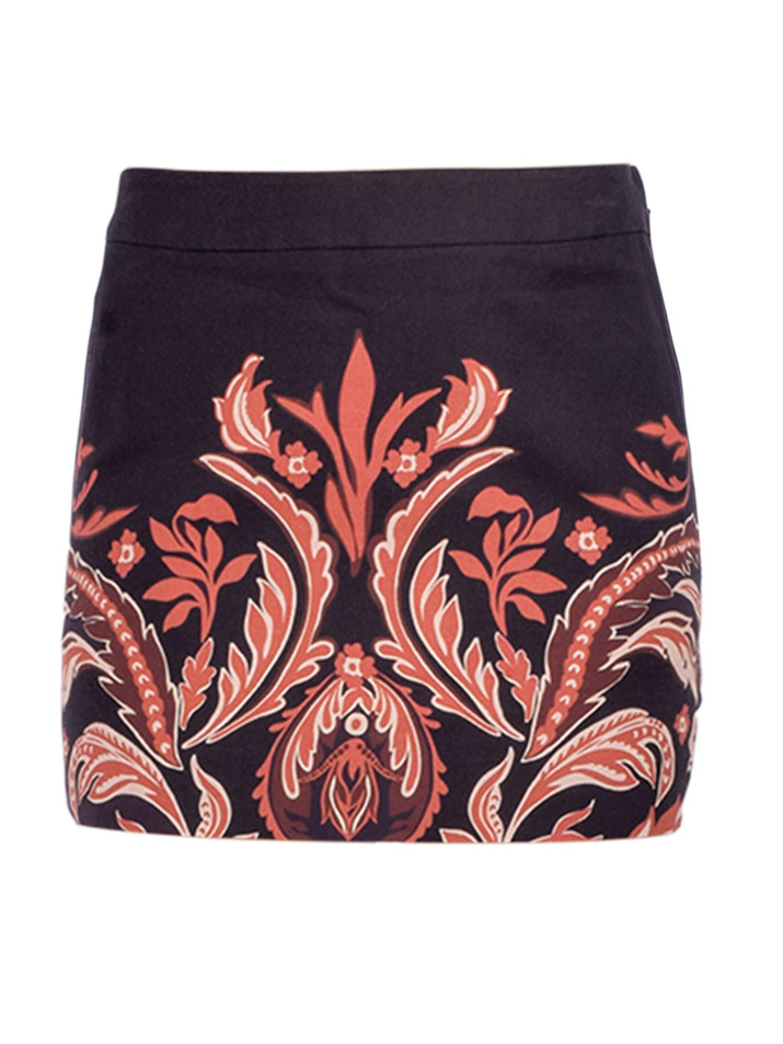 Hemant & Nandita Lira Mini Skirt in Brown Product Shot 
