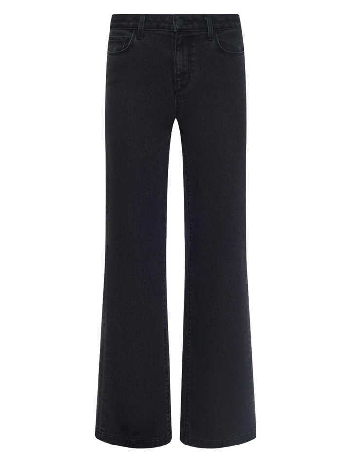 L'AGENCE Scottie Wide Leg Jean in Washed Black Product Shot 