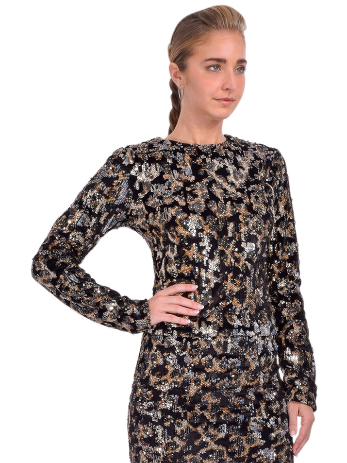 LE SUPERBE 3D Leopardo Kate Hybrid Top in Back Multi Side View 