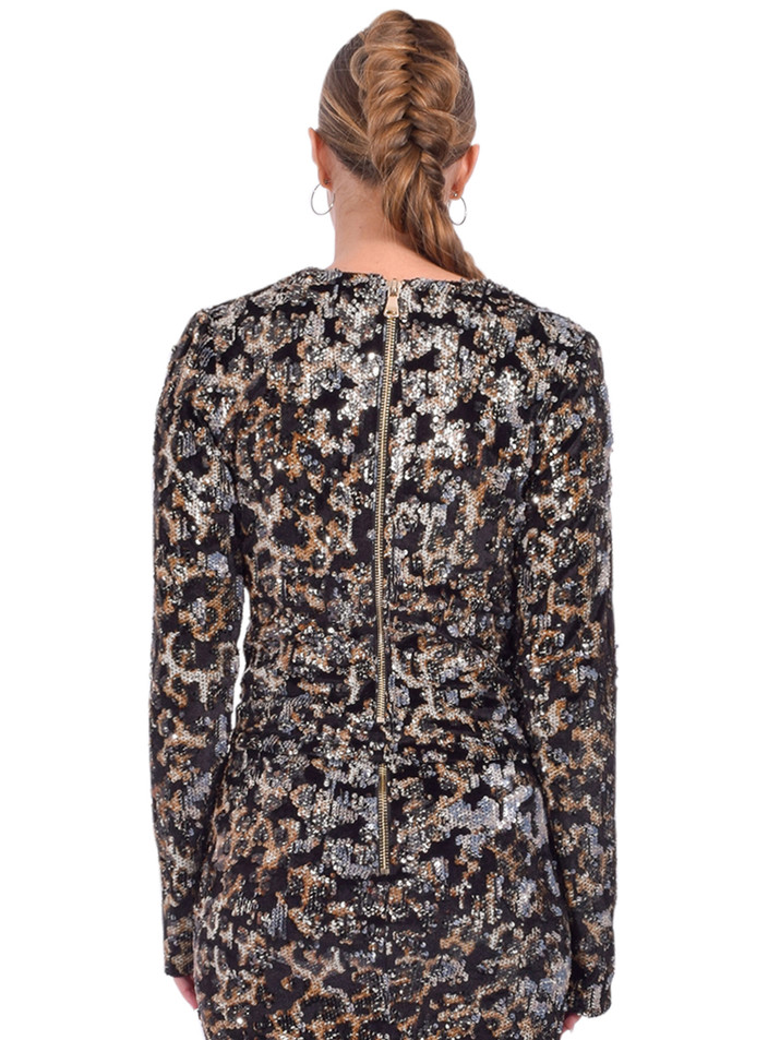 LE SUPERBE 3D Leopardo Kate Hybrid Top in Back Multi Back View 