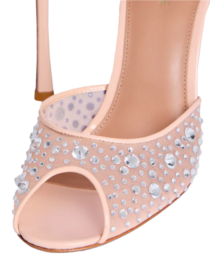 RETROFETE Alonia Embellished Mule in Nude Silver Detail Shot 