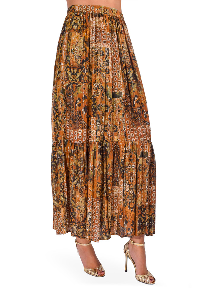 BA&SH Ocre Pisca Skirt Side View 

