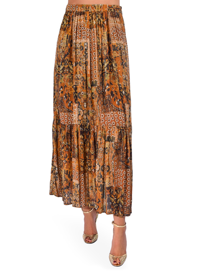 BA&SH Ocre Pisca Skirt Front View 
