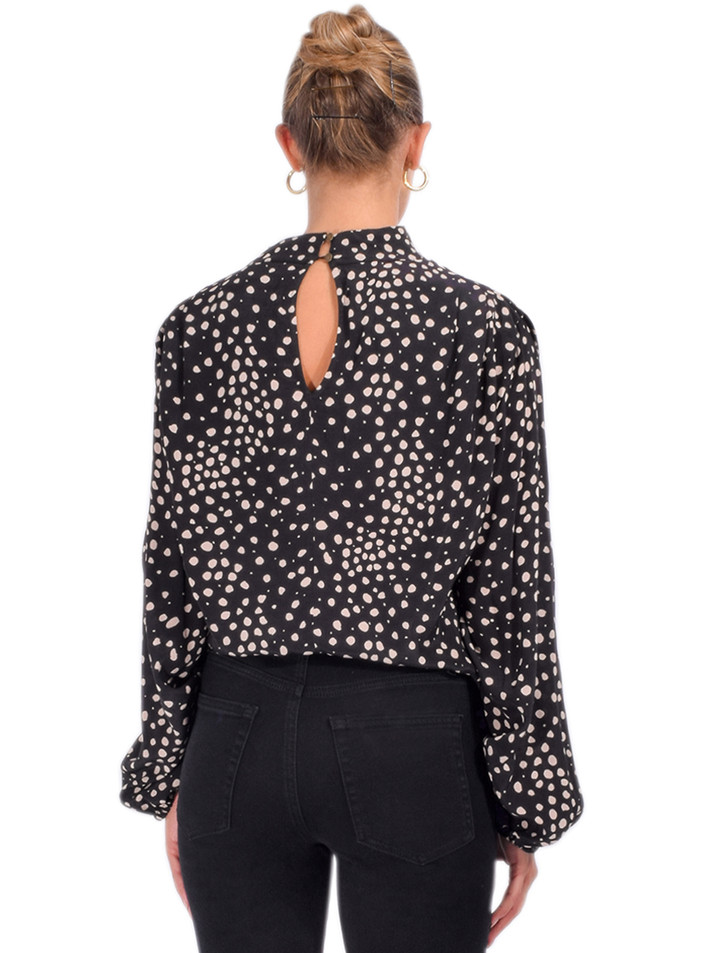 BA&SH Delphine Top in Spotted Noir Back View 