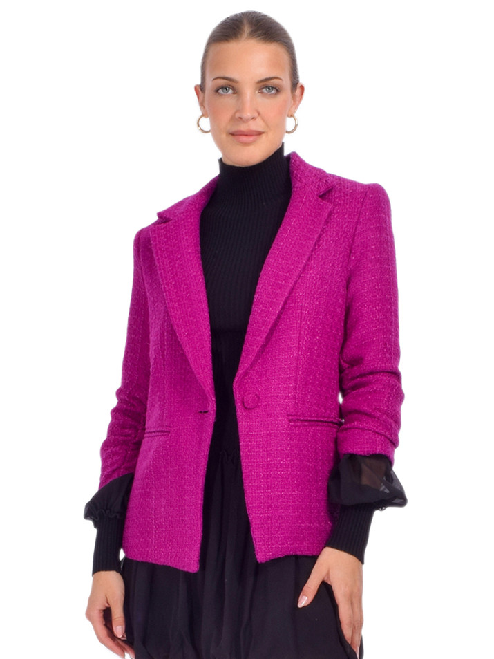 Drew Serena Blazer in Fuchsia Front View 