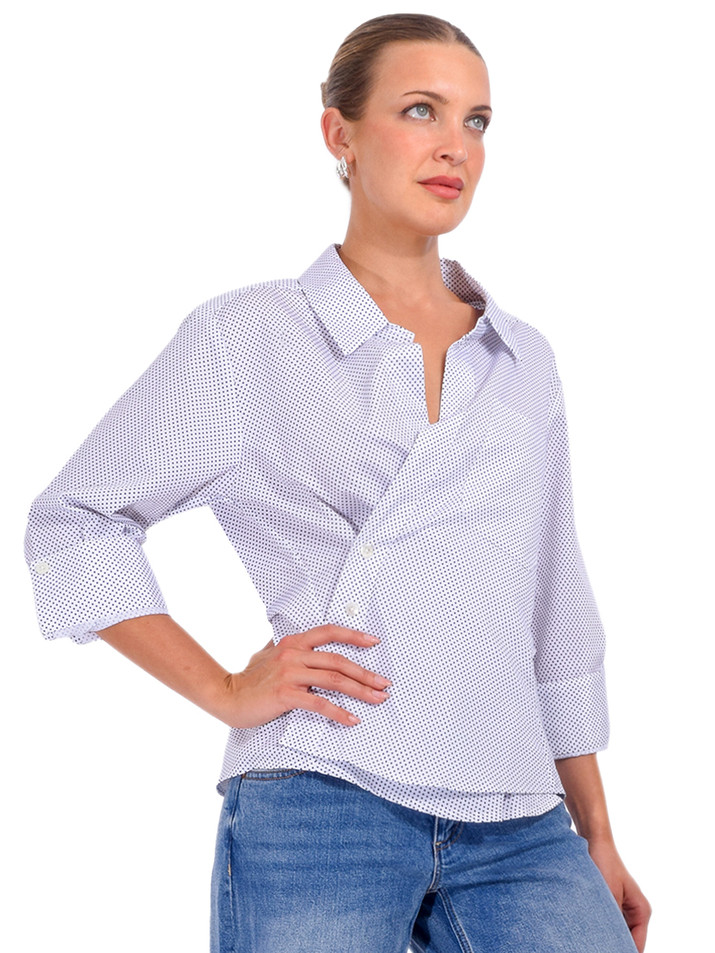 CISSA Overshirt in Petite Polka Dot Side View