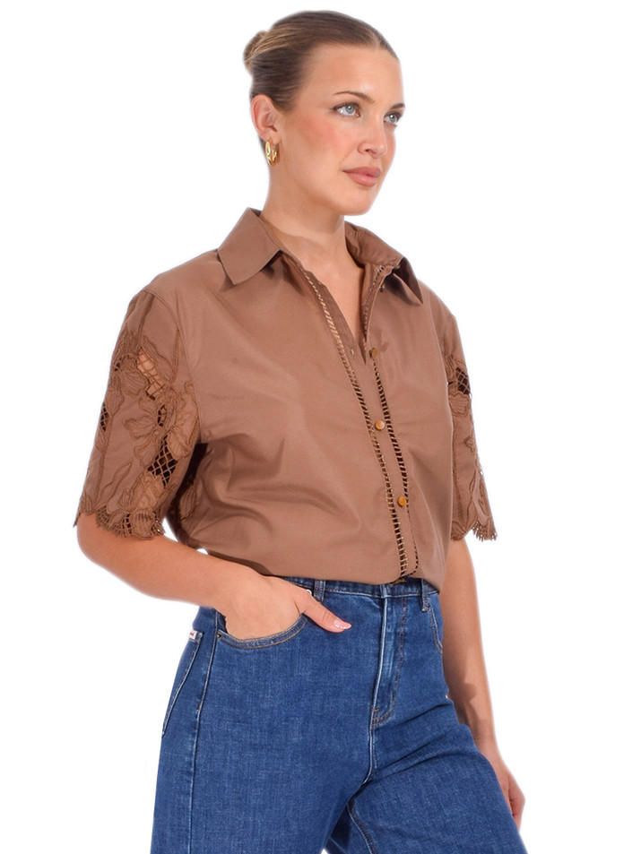 Sabina Musayev Gon Shirt in Mocha Side View 