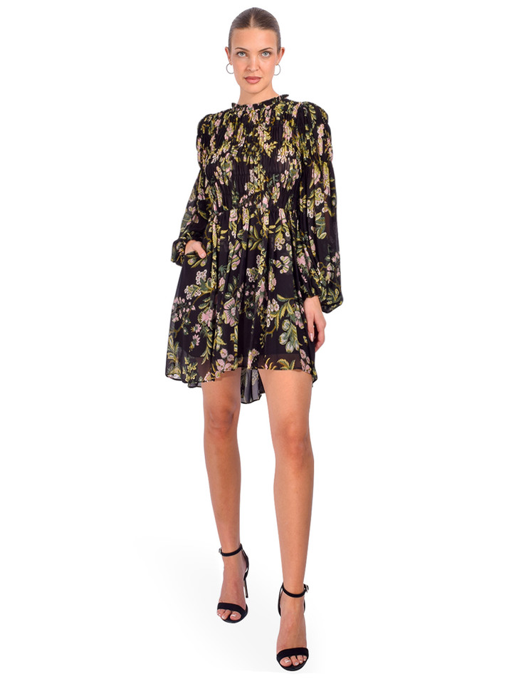 Cara Cara Weston Mini Dress in Clover Black Front View 1