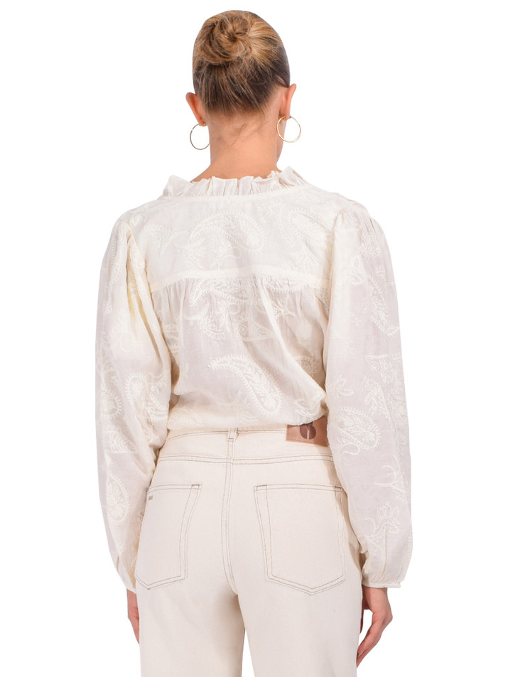 BA&SH Petty Blouse in Cream Back View 