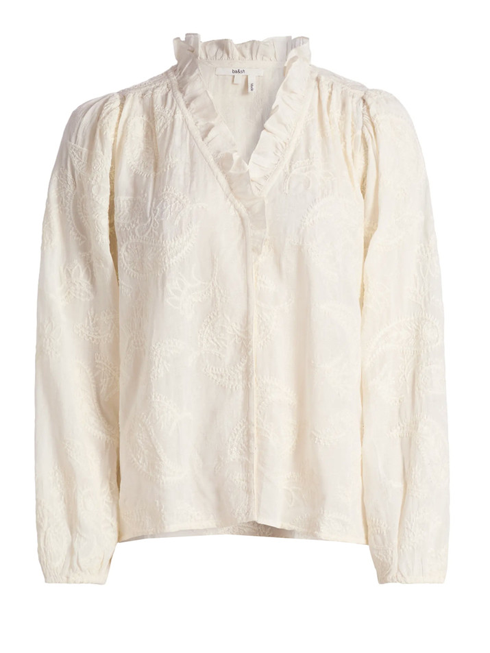 BA&SH Petty Blouse in Cream Product Shot 