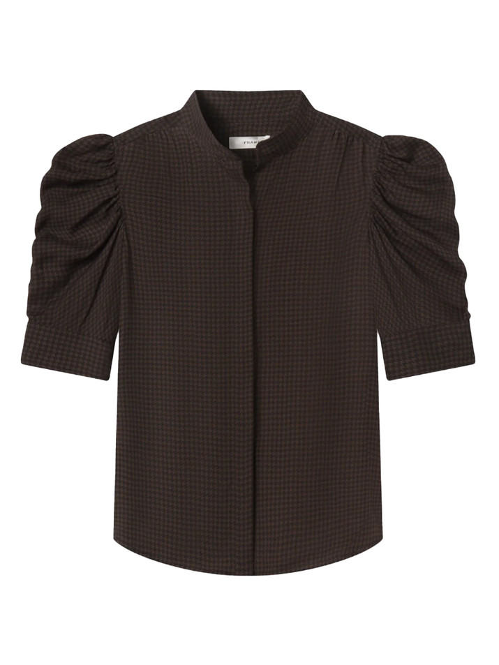Frame Houndstooth Gillian Top in Americano Multi Product Shot 