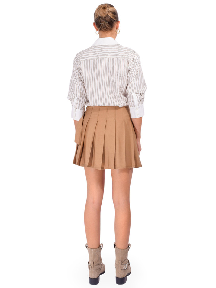 Simkhai Frankie Mini Combo Shirt Dress in Sand Stripe Back View 
