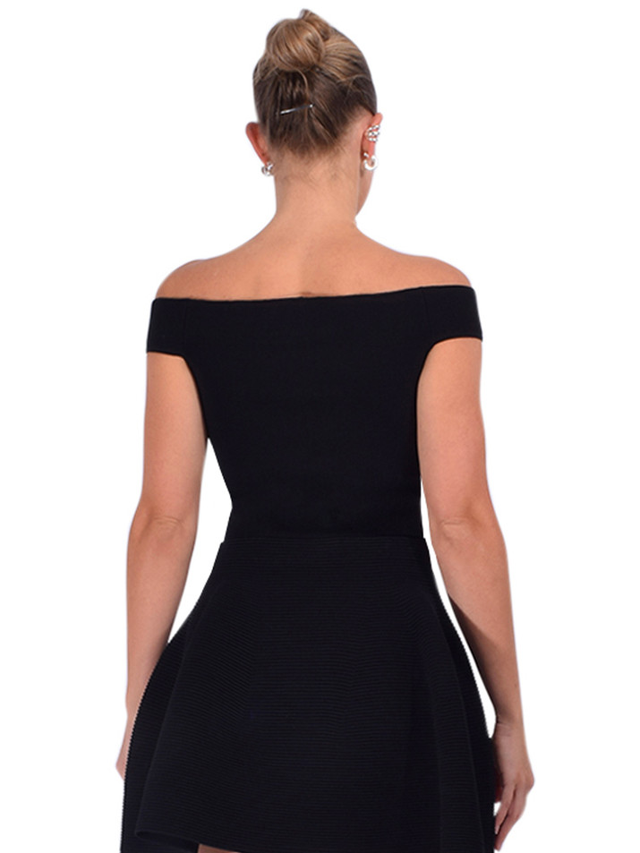 Simkhai Dalton Top in Black Back View 