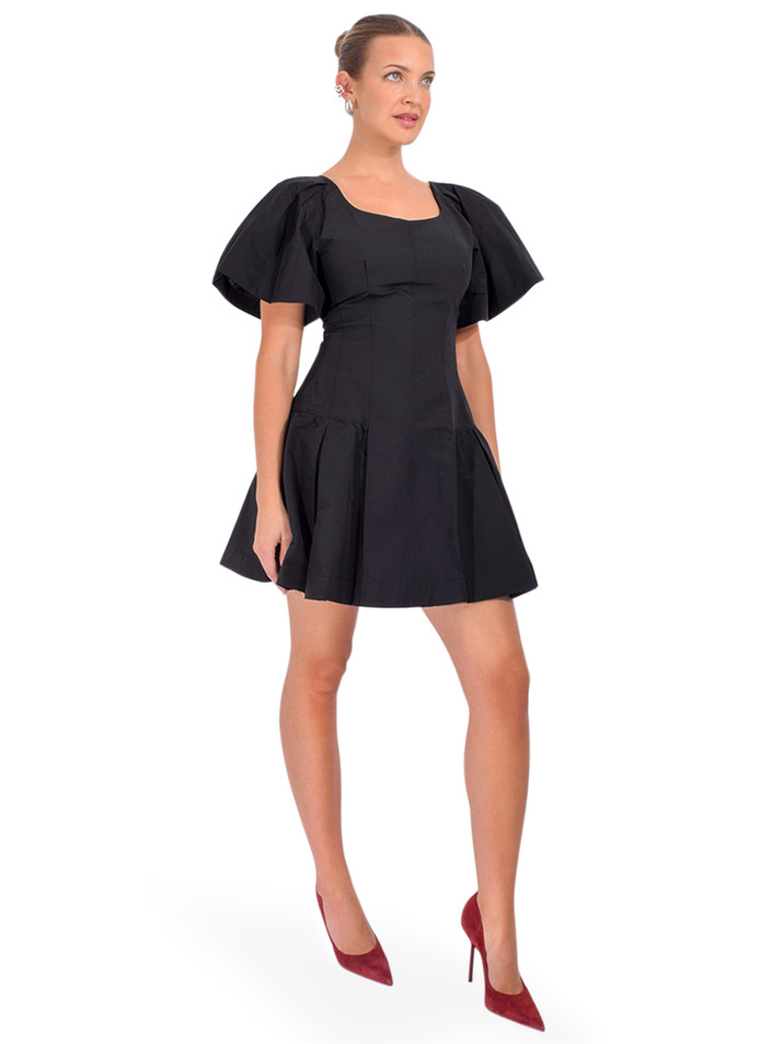 Simkhai Hattie Mini Dress in Black Side View 
