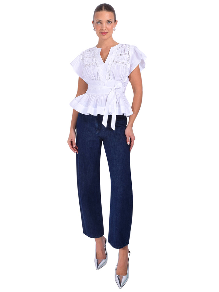 LOVE THE LABEL Madelyn Top in White Full Outfit 