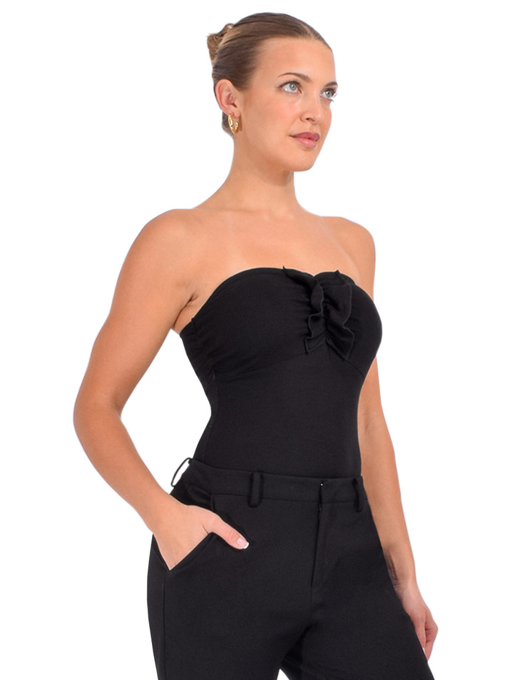 CAMI NYC Livvy Strapless Bodysuit in Black Side View

