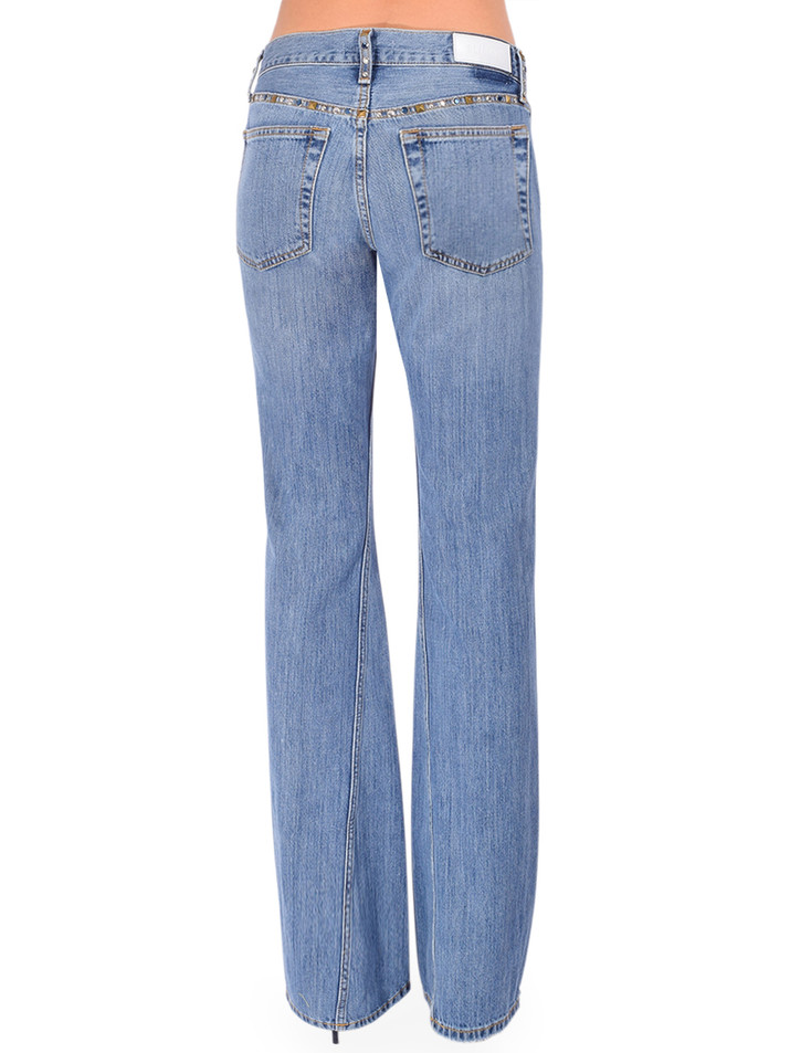 RE/DONE Twisted Mid Rise Bootcut in Thunderstruck Back View 