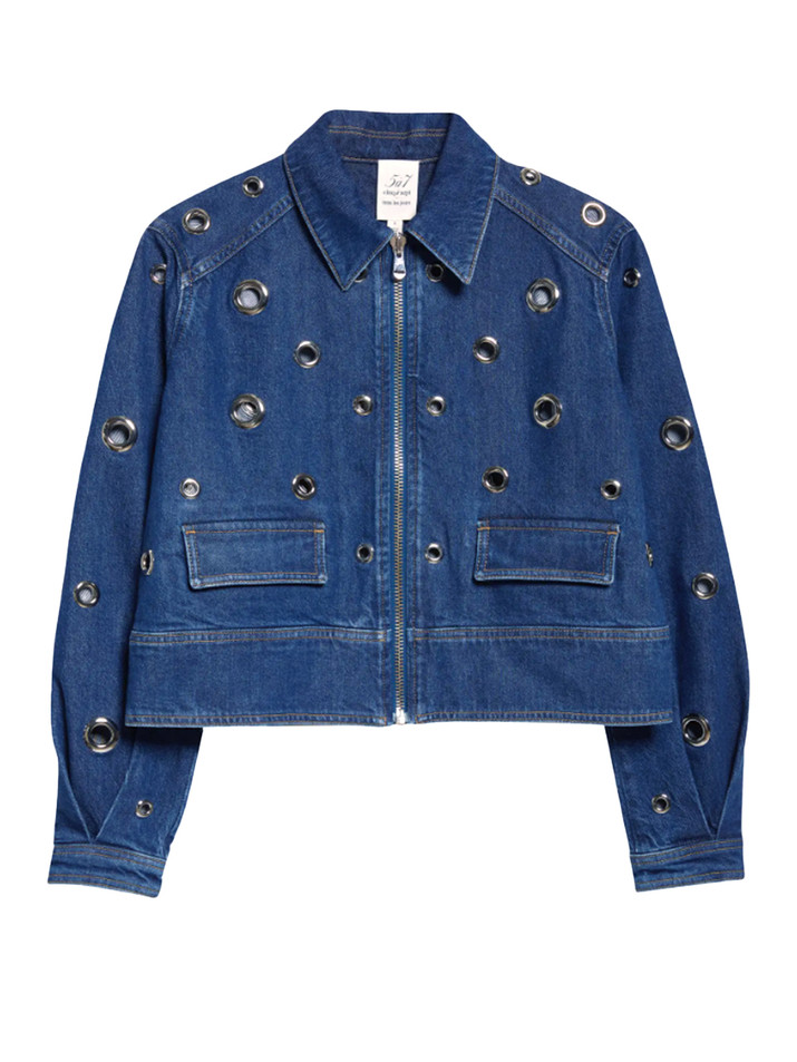 CINQ À SEPT Harriet Jacket in Blue Denim Product Shot 