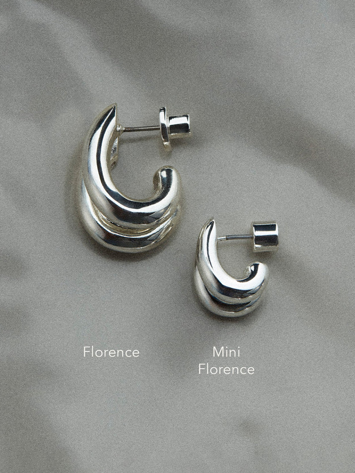 JENNY BIRD Mini Florence Double Hoop Earrings in Silver Size Comparison
