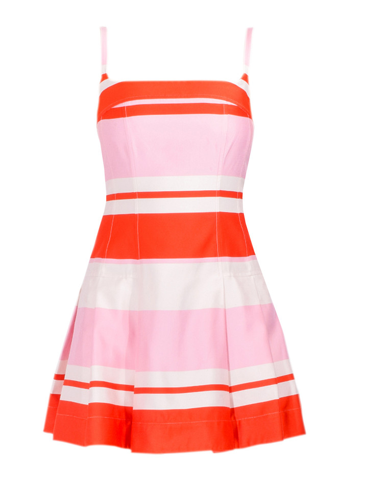 SIMKHAI Nelly Bustier Mini Dress in Pink Stripes