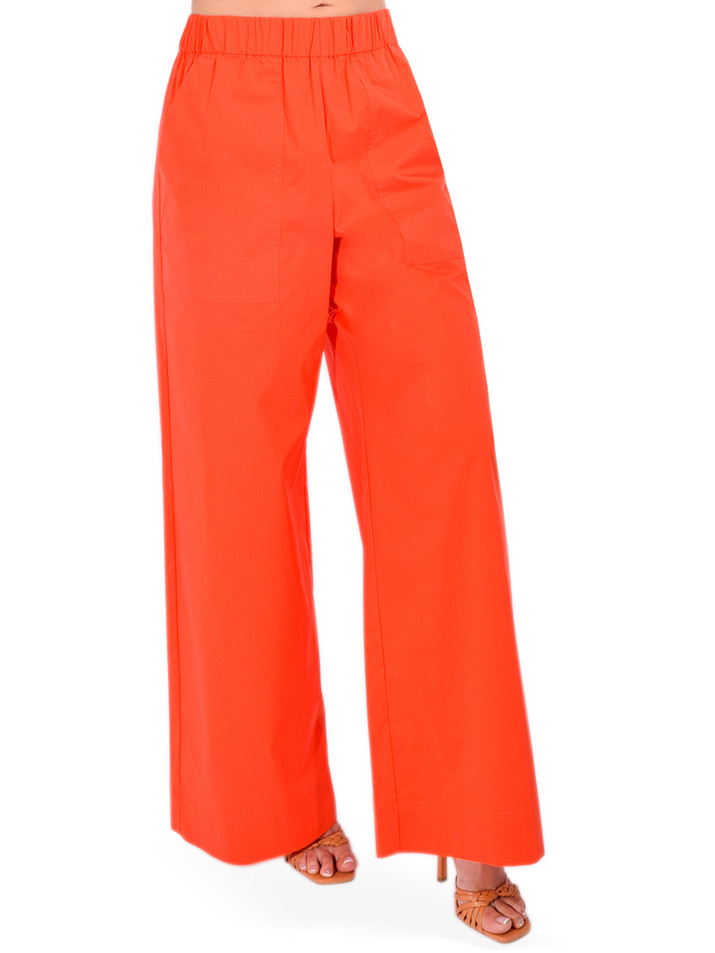 SIMKHAI Arden Pull On Pant in Lobster Side View 