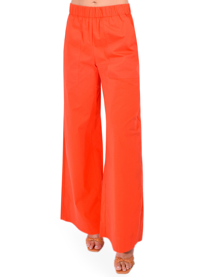 SIMKHAI Arden Pull On Pant in Lobster Front View 