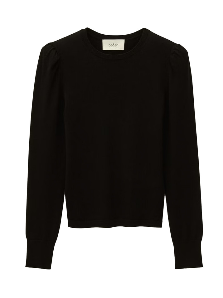 BA&SH Britanie Sweater in Black Product Shot 