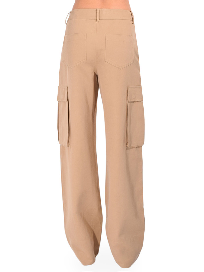 KARINA GRIMALDI Sola Cargo Pants in Khaki Back View 