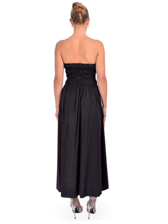 CAROLINE CONSTAS Ivette Dress in Black Back View 