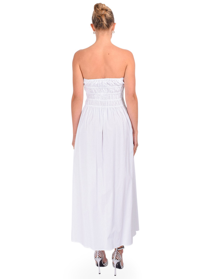 CAROLINE CONSTAS Ivette Dress in White Back View 