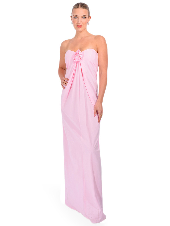 CAROLINE CONSTAS Kyra Dress in Pink Peony Front View 2
