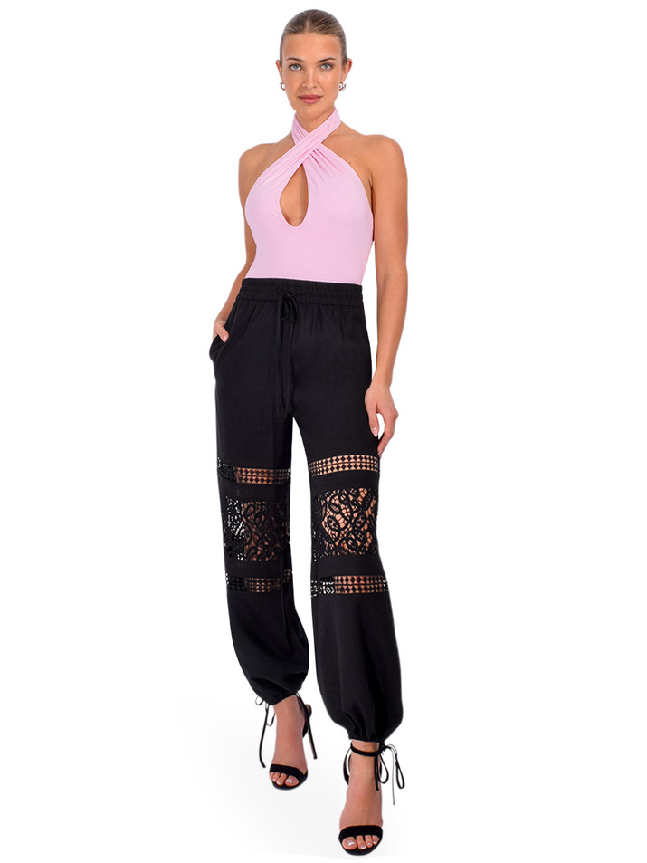SANS FAFF Cross Bamboo Bodysuit in Blush Pink Full Outfit 