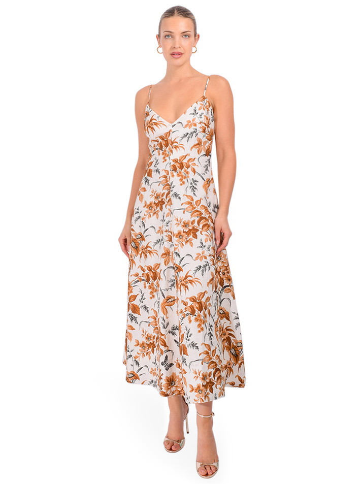 CARA CARA Mae Dress in Windsor Egret Front View 1