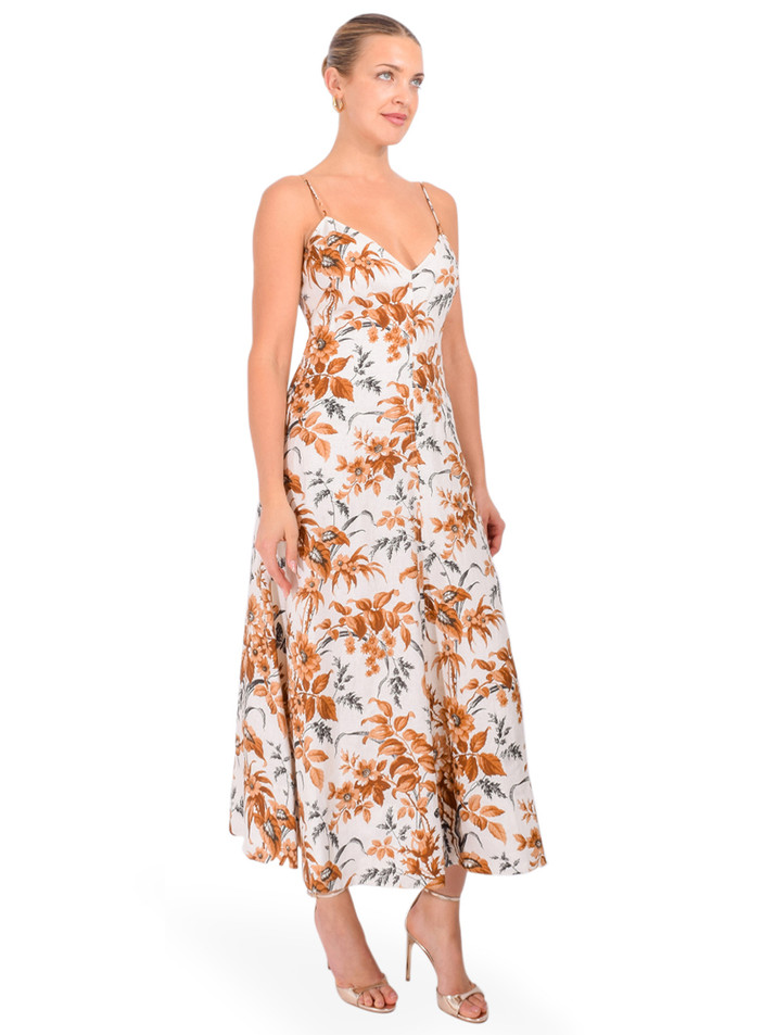 CARA CARA Mae Dress in Windsor Egret Side View 