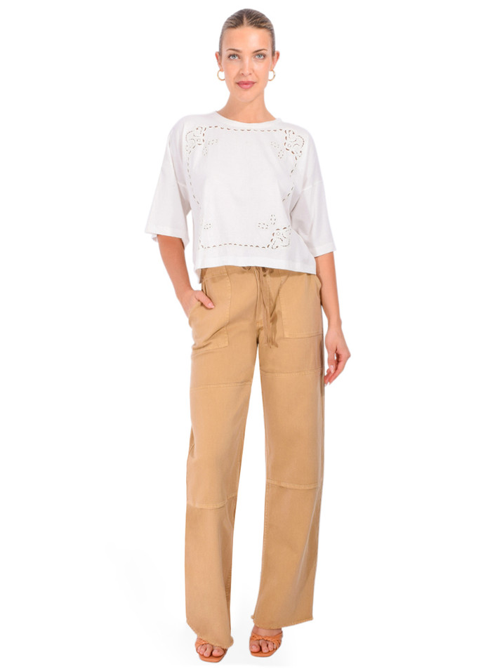 RE/DONE Beach Pant in Washed Khaki Full Outfit 