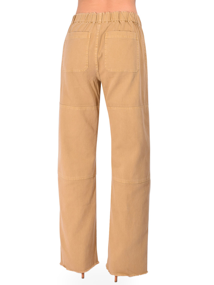 RE/DONE Beach Pant in Washed Khaki Back View 