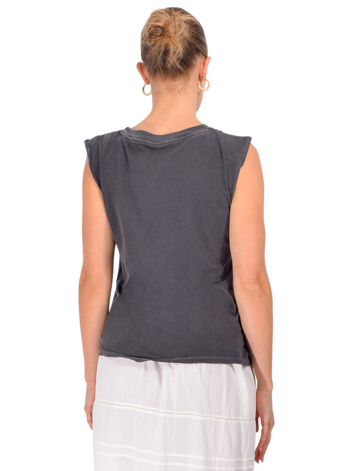 LEON & HARPER Tasty Tee in Carbone Back View 

