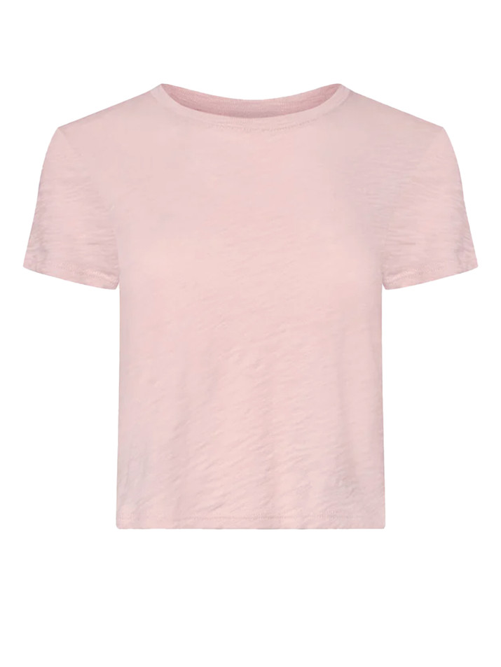 ATM Slub Jersey Baby Tee in Faded Rose Product Shot 

