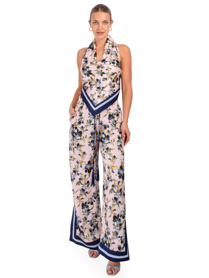 CINQ À SEPT Trailing Iris Asher Top in Blue Floral Side View 