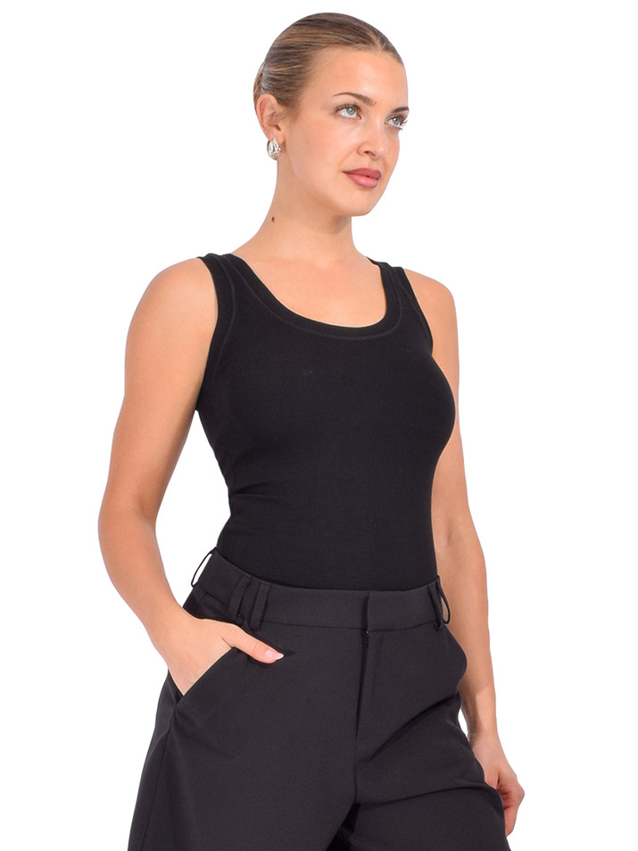 E MARIE The Everyday Tank in Black Side View 