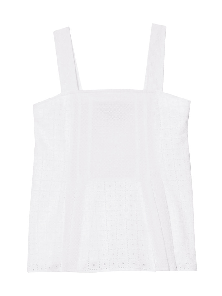 3.1 PHILLIP LIM Broderie Anglaise Patchwork Cami in White Product Shot 