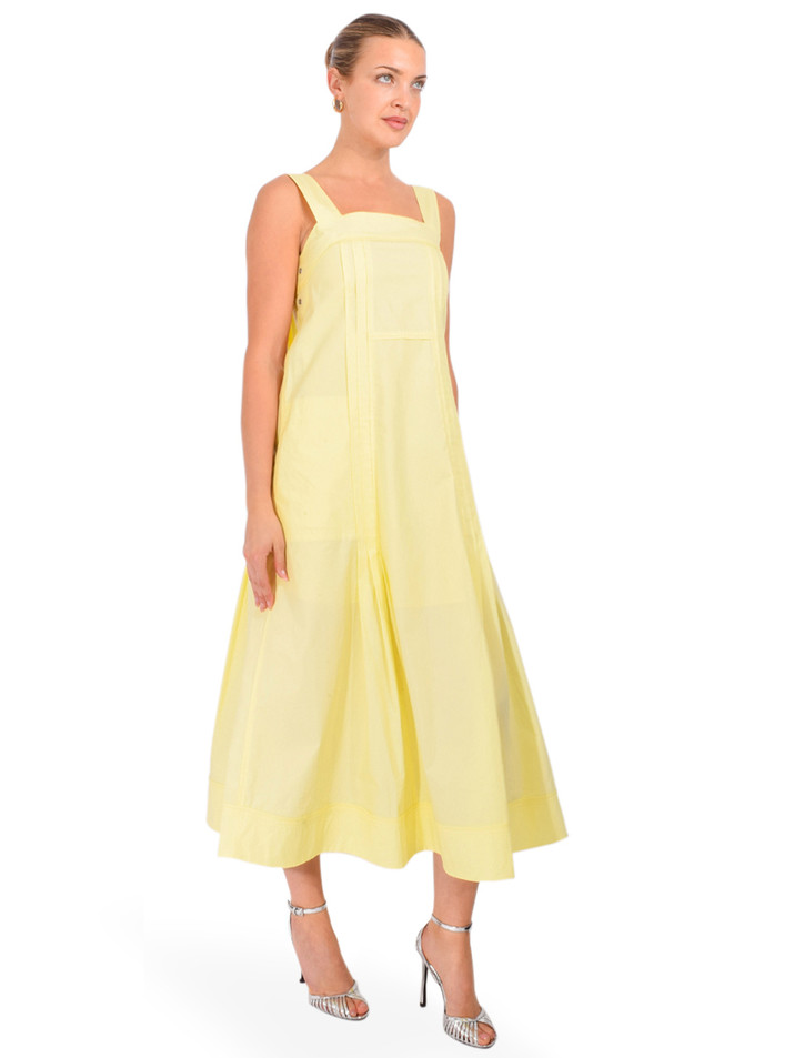 3.1 PHILLIP LIM Structured Cotton Poplin Midi Dress in Yuzu Side View 