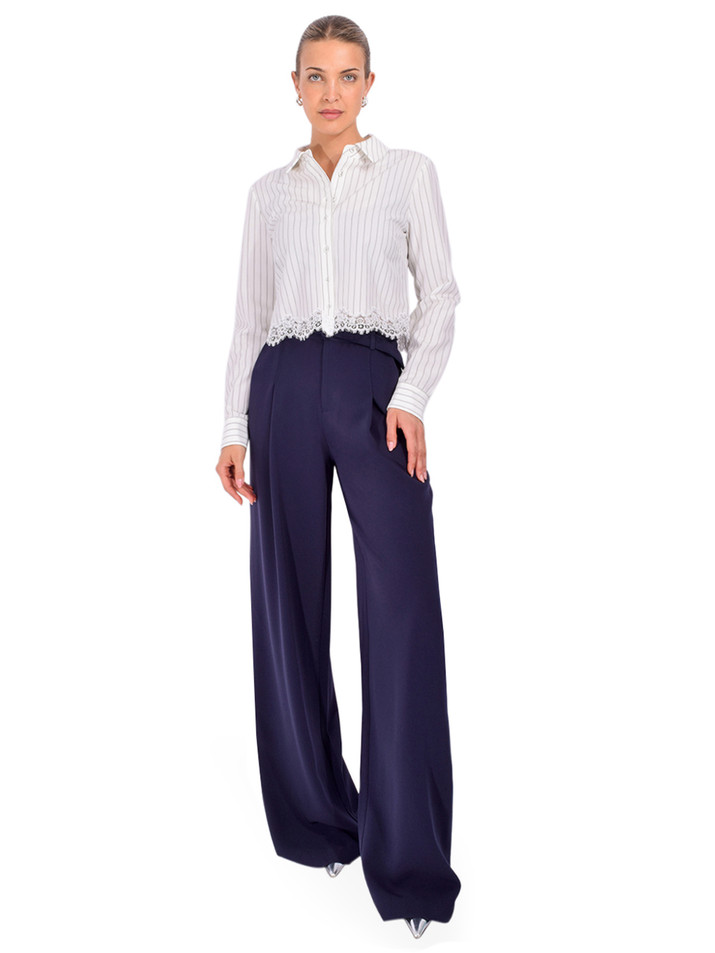 CINQ À SEPT Eliah Pant in Navy Full Outfit 
