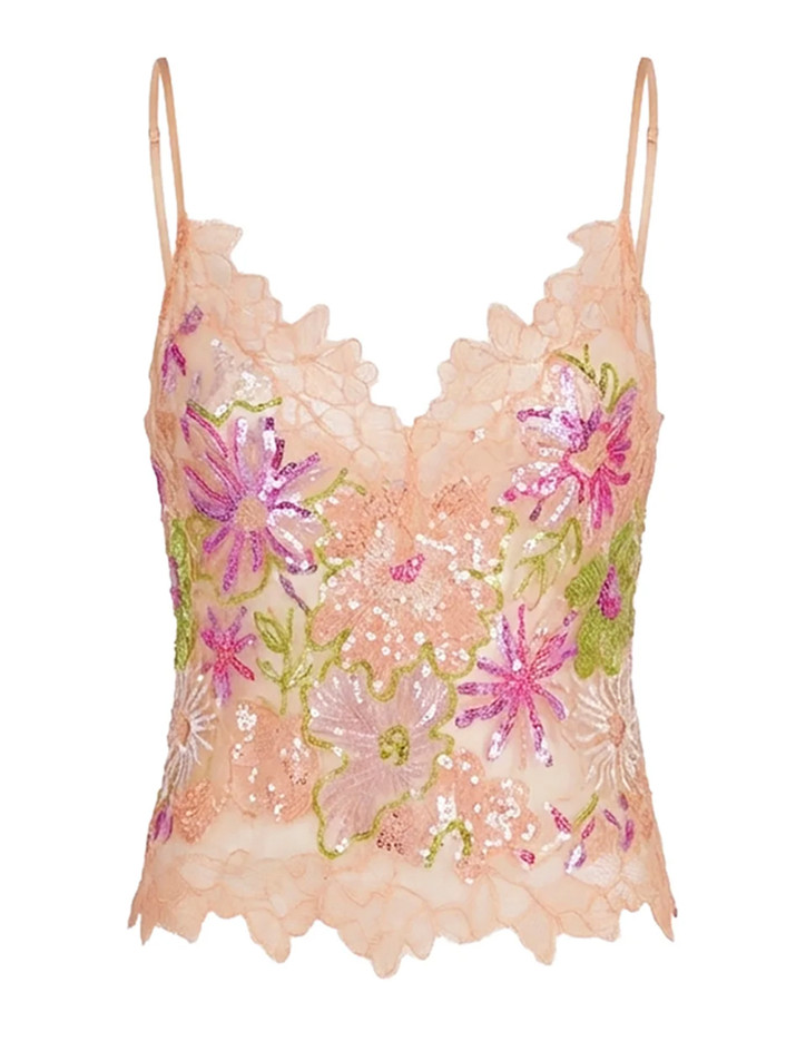 LE SUPERBE Sequin Flori Culture Cami