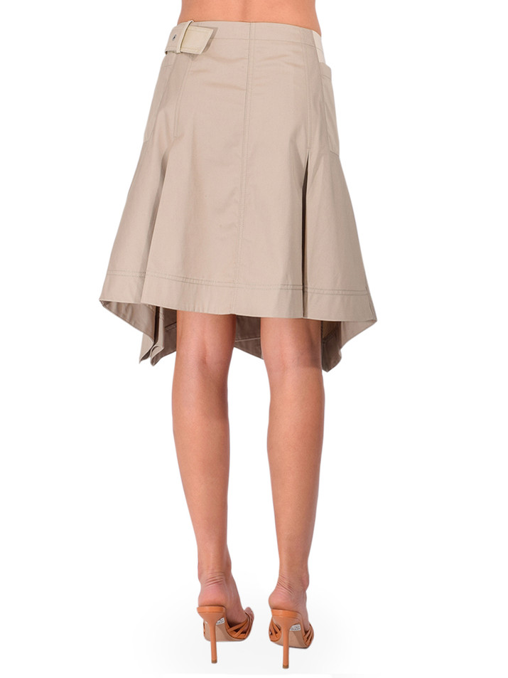 3.1 PHILLIP LIM Two-Toned Handkerchief Wrap Skirt in Khaki-Birch Back View 