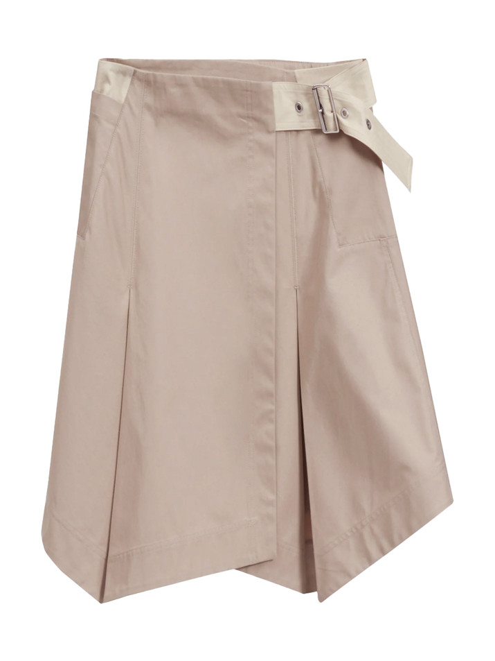3.1 PHILLIP LIM Two-Toned Handkerchief Wrap Skirt in Khaki-Birch Product Shot